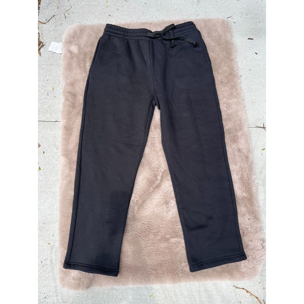 EttelLut Size XL Solid Black 2 Pocket Drawstring Casual Joggers Sweatpants